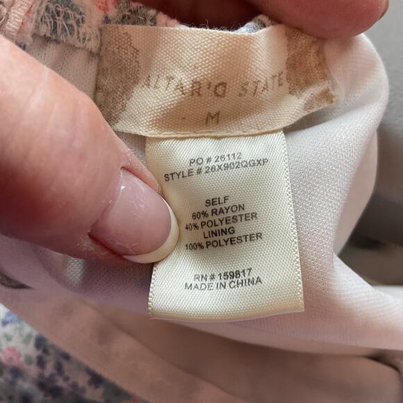 Alter'D State Floral Dress Off Shoulder Lined W/Faux Wrap Dress M - Picture 5 of 7